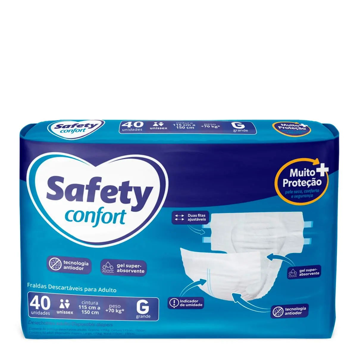 Fralda Geriátrica Safety Confort G 40 Unidades