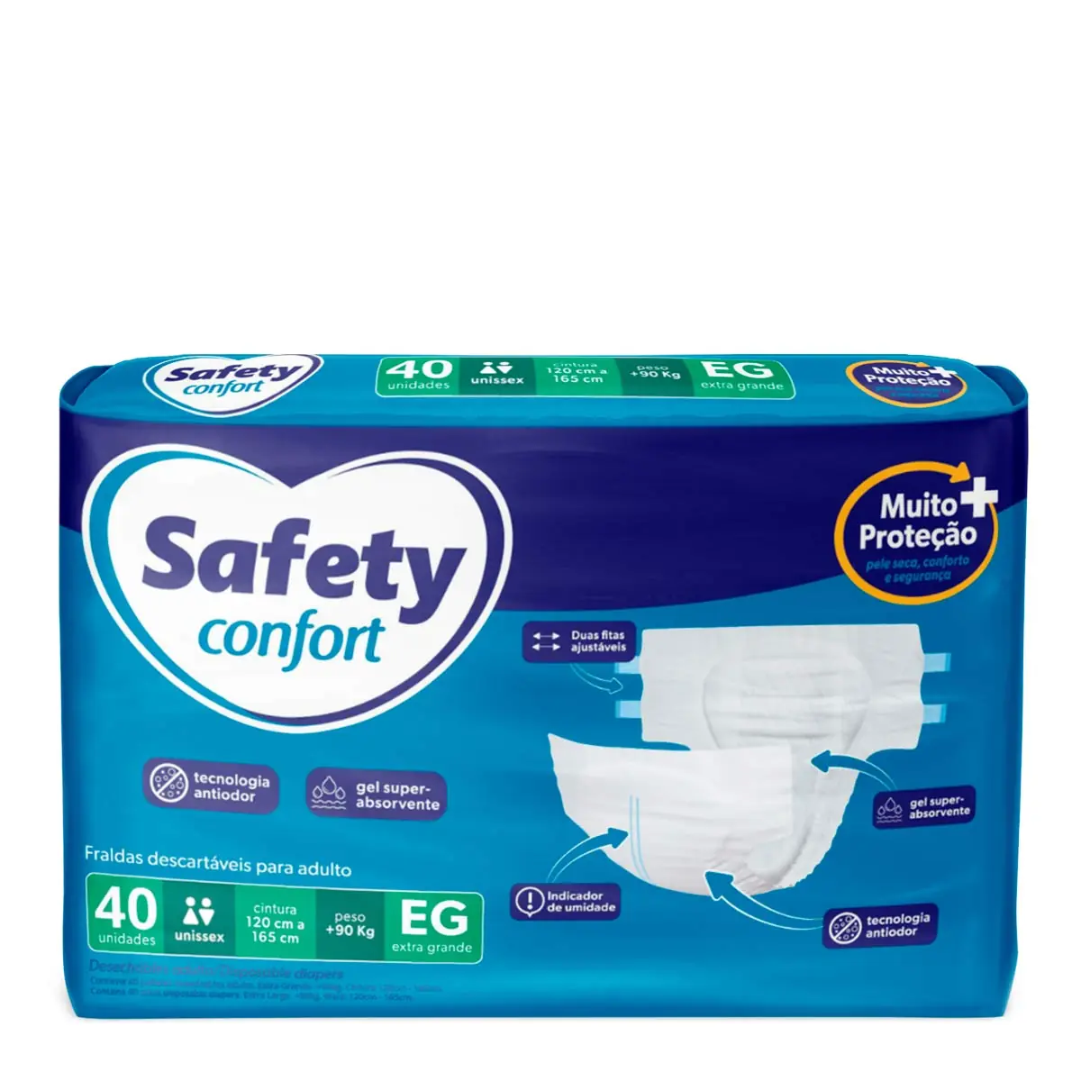 Fralda Geriátrica Safety Confort Eg 40 Unidades