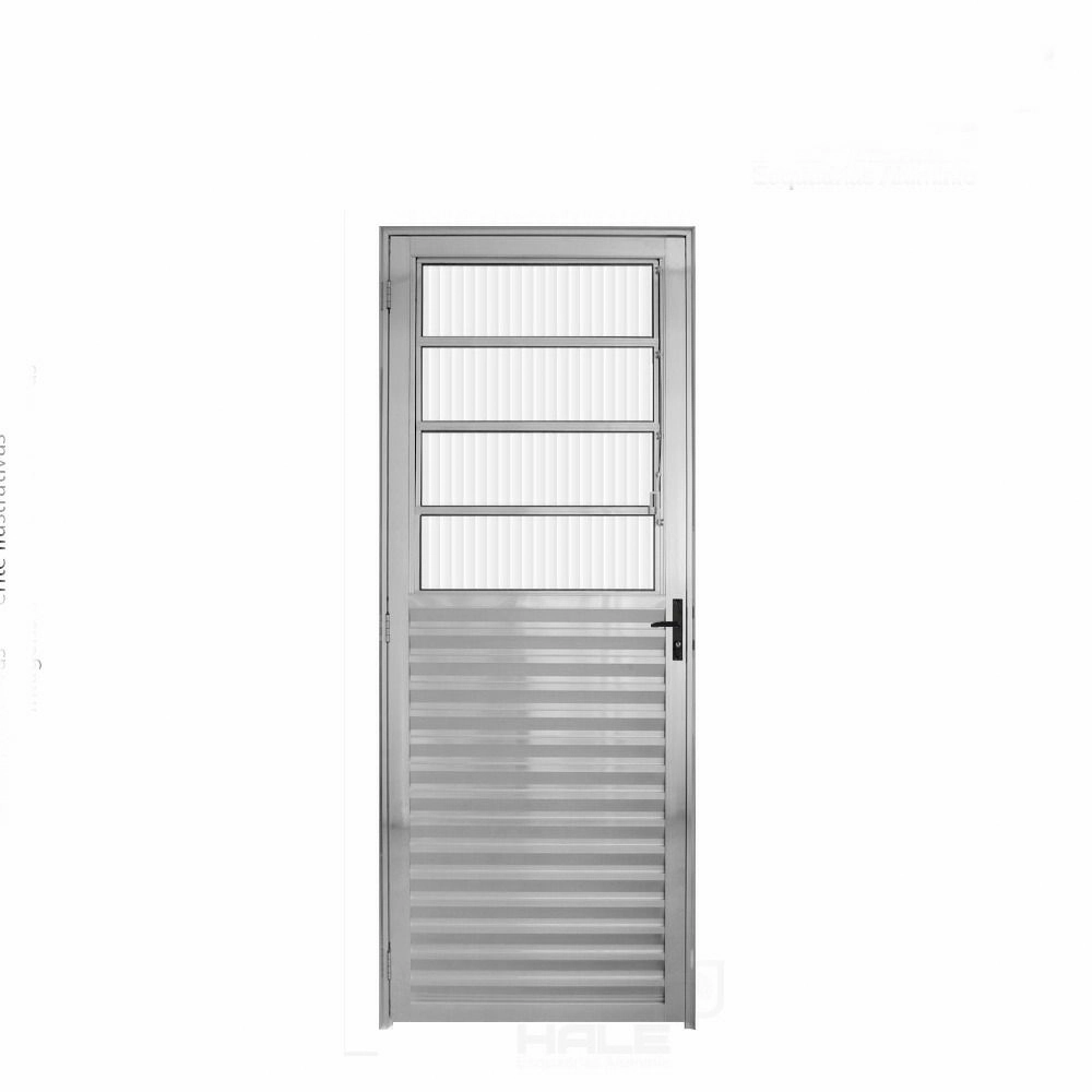 Porta Basculante 0.80 X 2.10 Aluminio Brilhante Lado Esquerdo - Hale