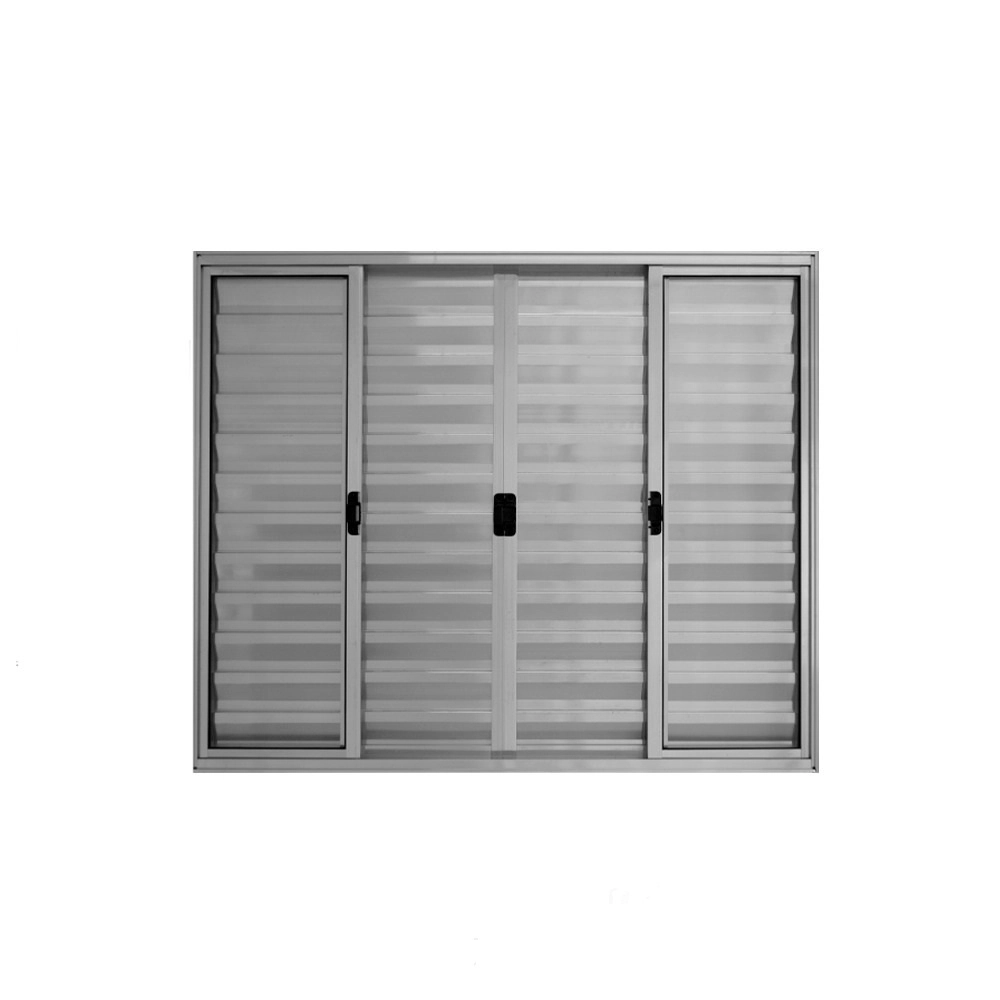 Veneziana De Correr 6 Folhas De Correr S/grade Aluminio Brilhante 1.00 X 1.50 Linha Modular - Hale