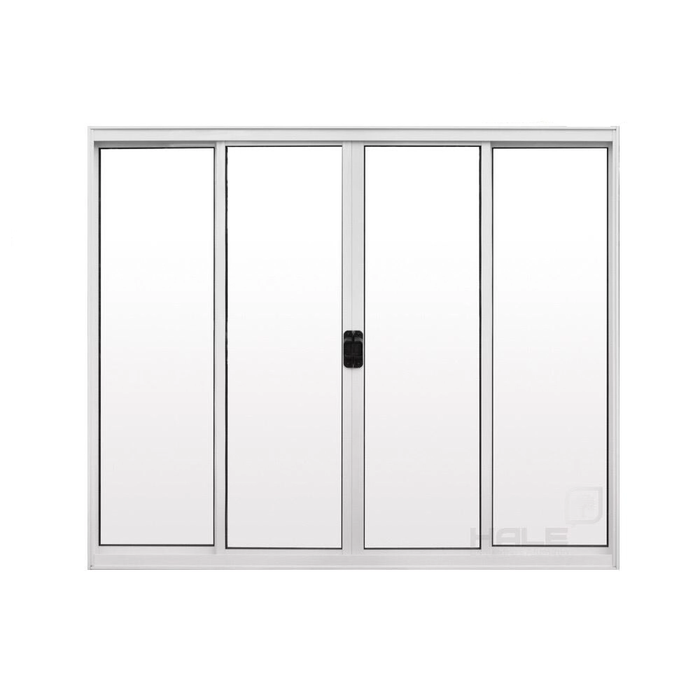 Janela De Correr 4 Folhas S/ Grade Alumínio Branco 1.00 X 1.20 Linha Modular - Hale