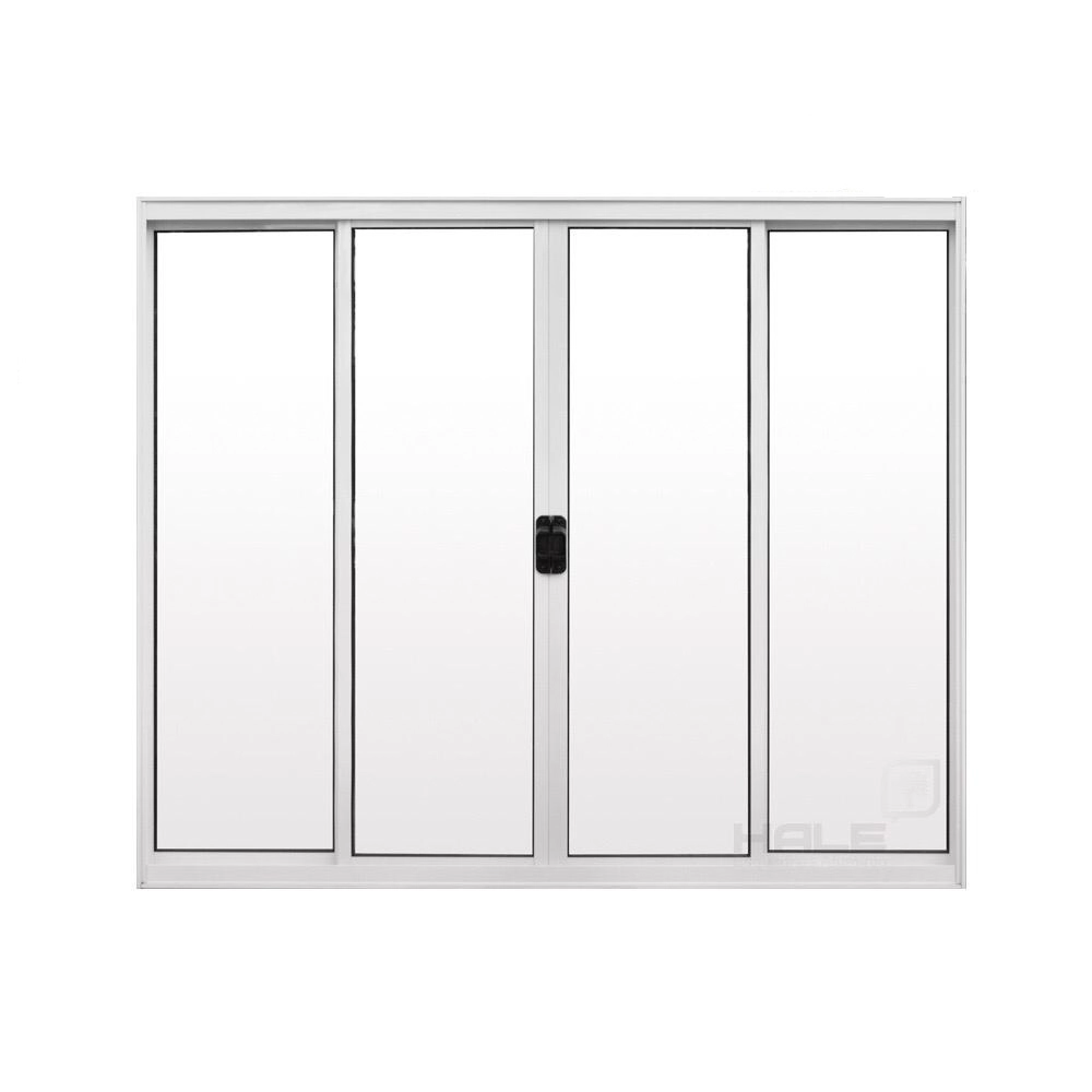 Janela De Correr 4 Folhas S/grade Aluminio Branco 1.00 X 2.00 Linha Modular - Hale