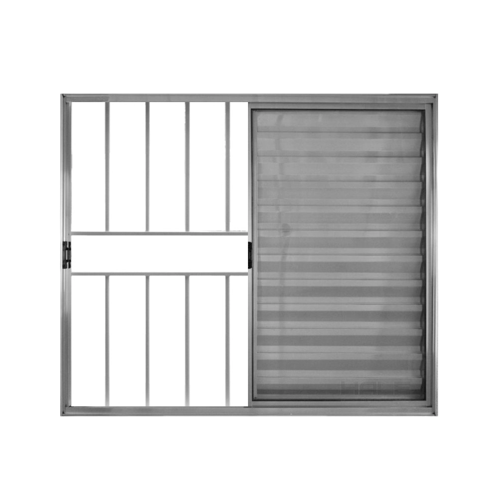 Veneziana De Correr 3 Folhas C/grade Aluminio Brilhante 1.00 X 1.50 Linha Modular - Hale