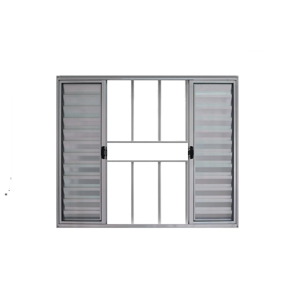 Veneziana De Correr 6 Folhas C/grade Aluminio Brilhante 1.00 X 1.20 Linha Modular - Hale