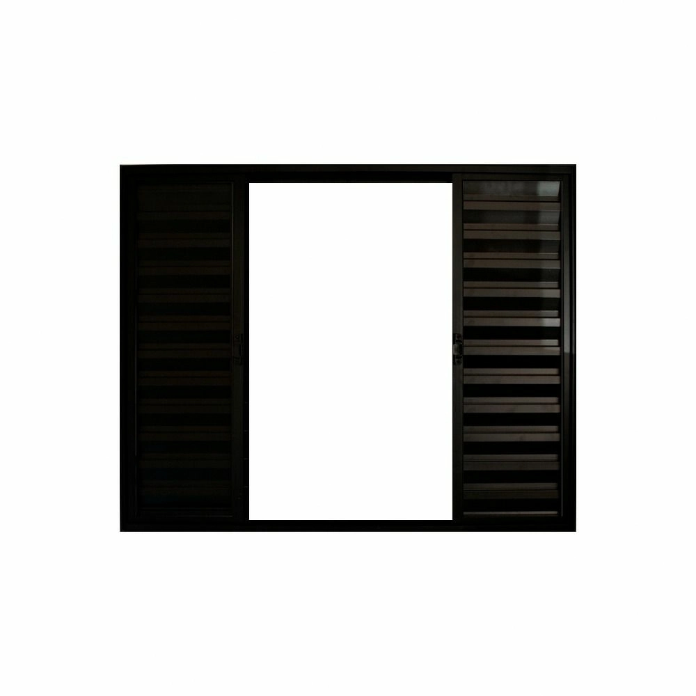 Veneziana De Correr 6 Folhas S/grade Aluminio Preto 1.00 X 1.00 Linha Modular - Hale