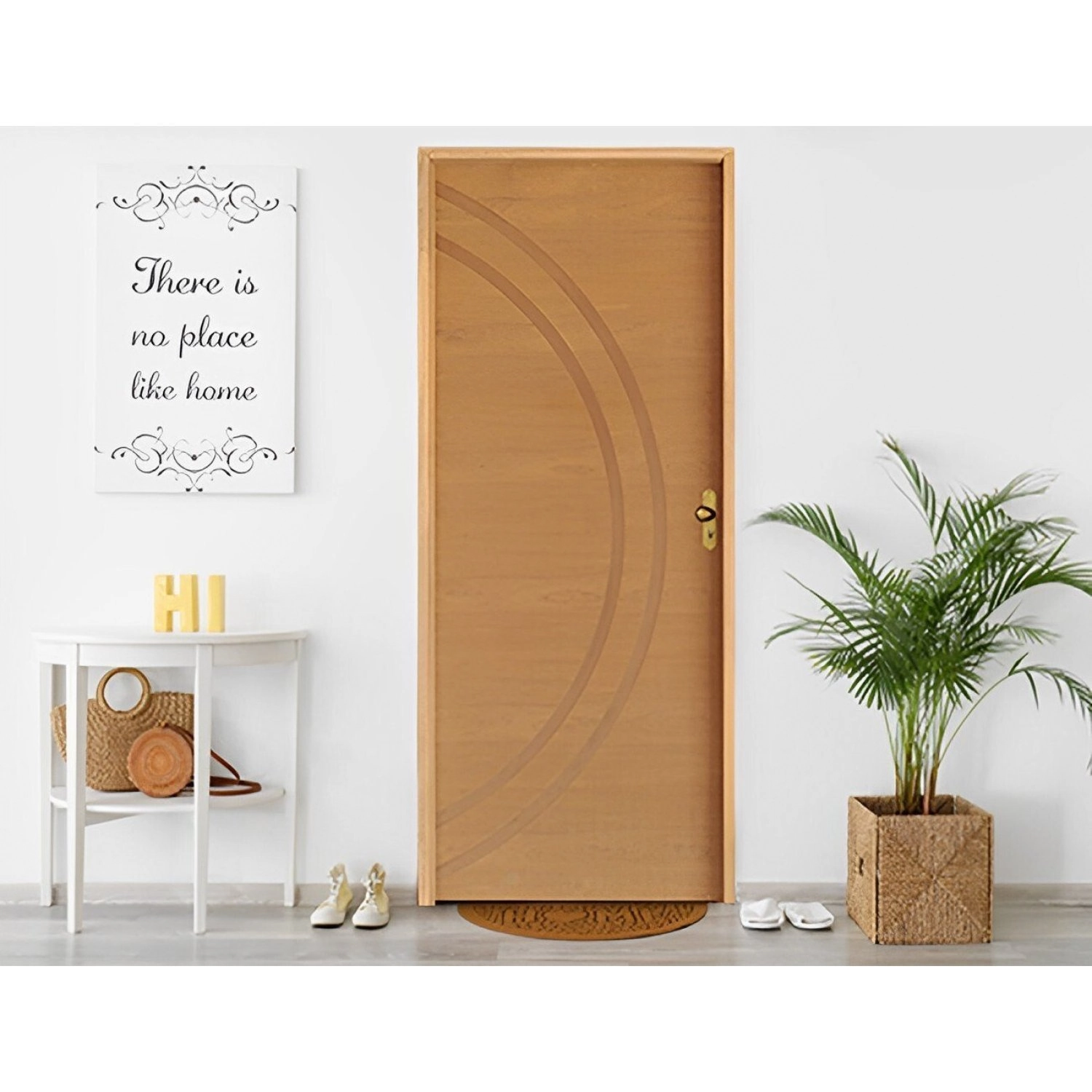 Kit Porta De Madeira 210x72cm Batente 14cm Fechadura Golf Concept 11 Rodam Abertura Esquerda Imbuia