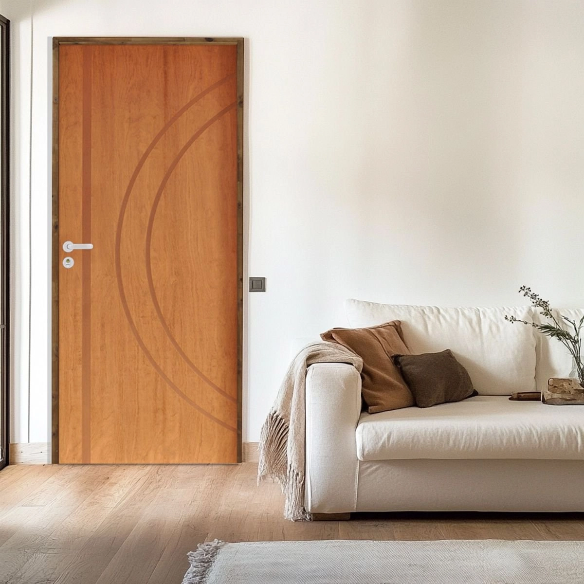 Kit Porta De Madeira 210x62cm Batente 9cm Fechadura Stilo Concept 10 Rodam  Imbuia