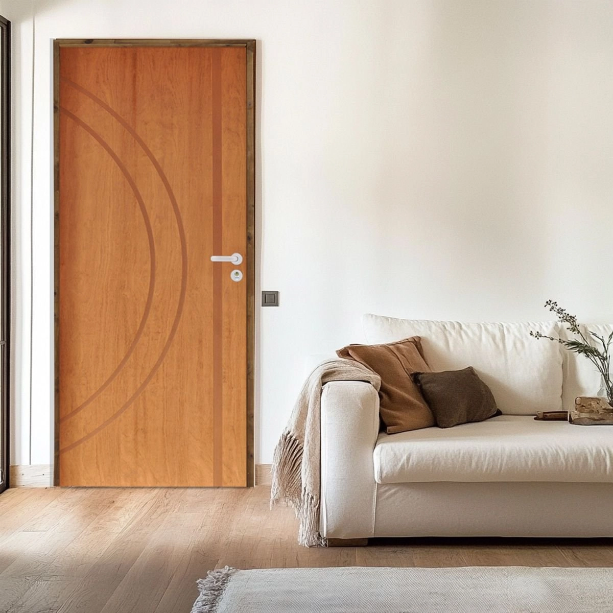 Kit Porta De Madeira 210x62cm Batente 9cm Fechadura Stilo Concept 10 Rodam  Imbuia