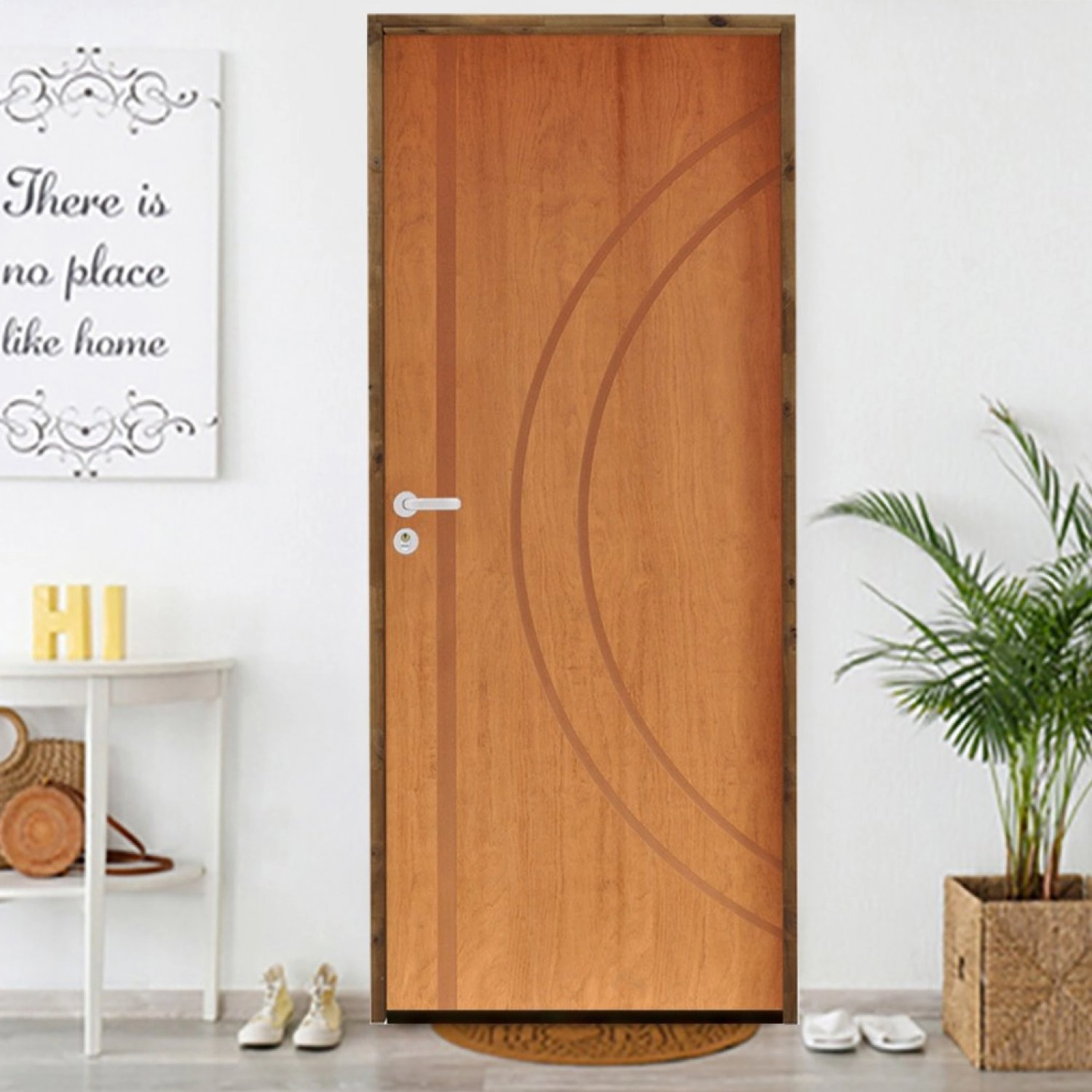 Kit Porta De Madeira 210x62cm Batente 11cm Fechadura Stilo Concept 10 Rodam Imbuia