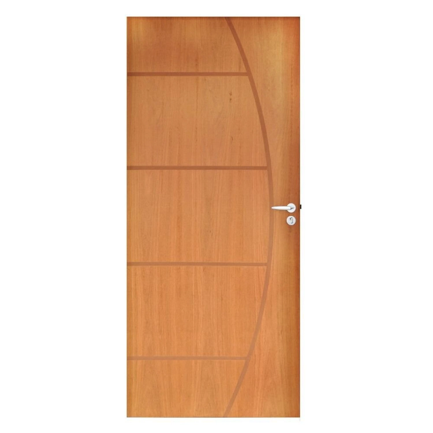 Folha Lisa Imbuia Belissima 6 Fech.externa Alavanca E Dobradiça Cromada 72 X 2,10 Rodam Natural