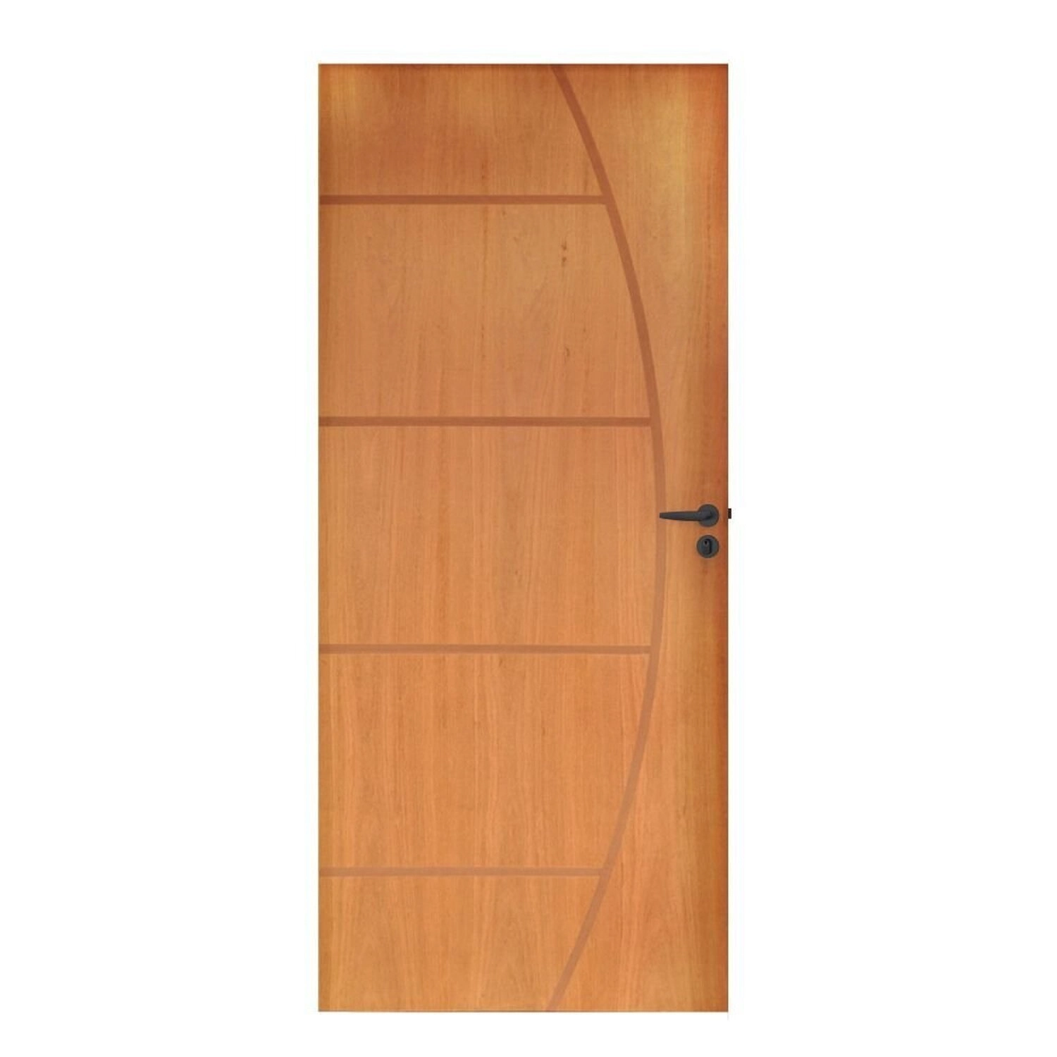 Folha Lisa Imbuia Belissima 6 Fech.externa Alavanca E Dobradiça Preto 72 X 2,10 Rodam Natural