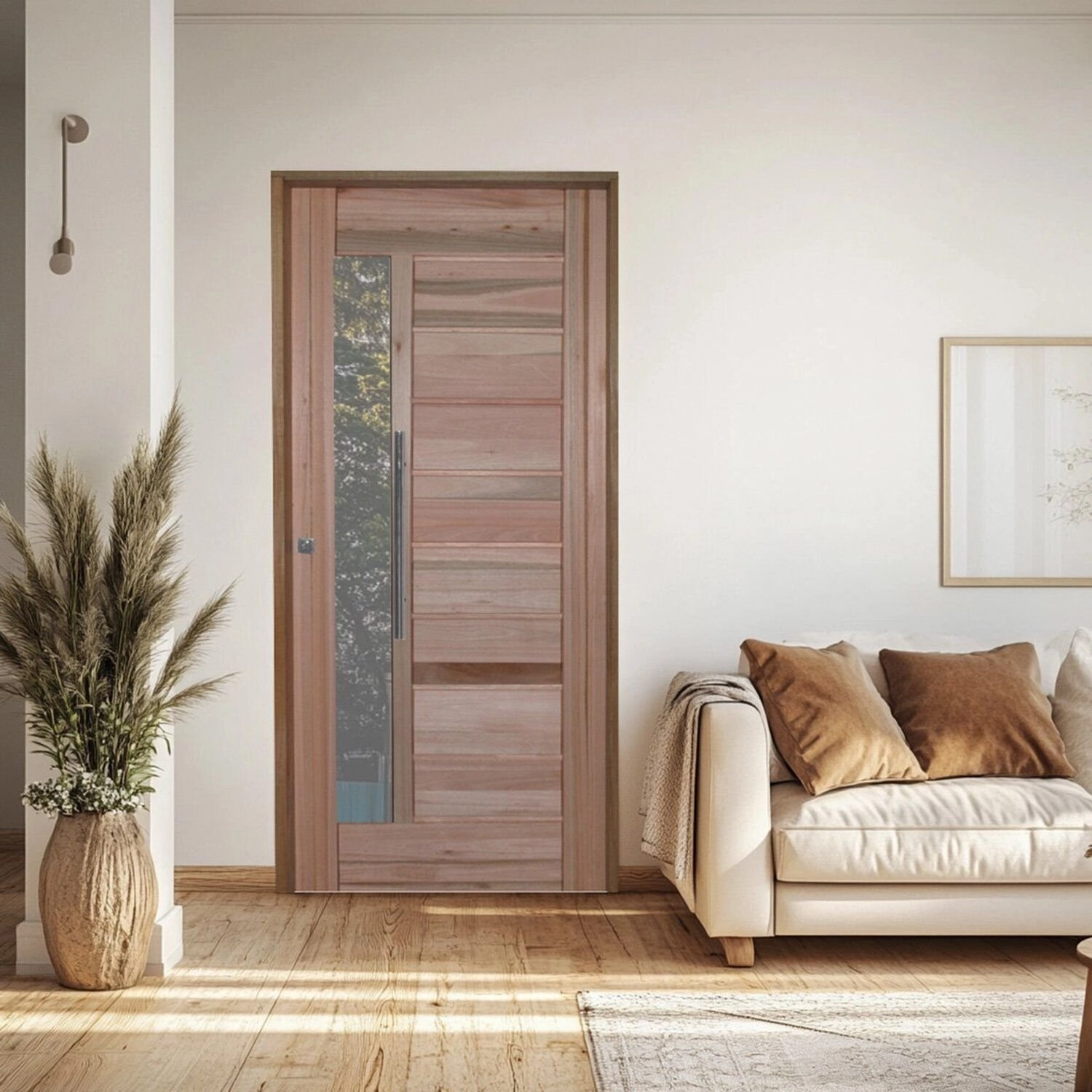 Porta Batente Eucalipto 14 Puxador Barra Chata 92cm X 210cm  Rodam Bbb Abertura Direita
