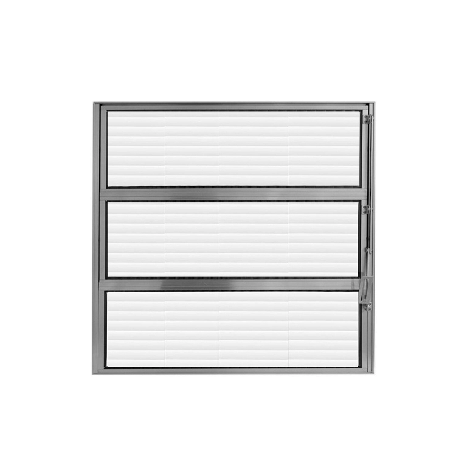 Vitrô Basculante Alumínio 60 X 60cm Brilhante Vidro Horizontal Hale Natural