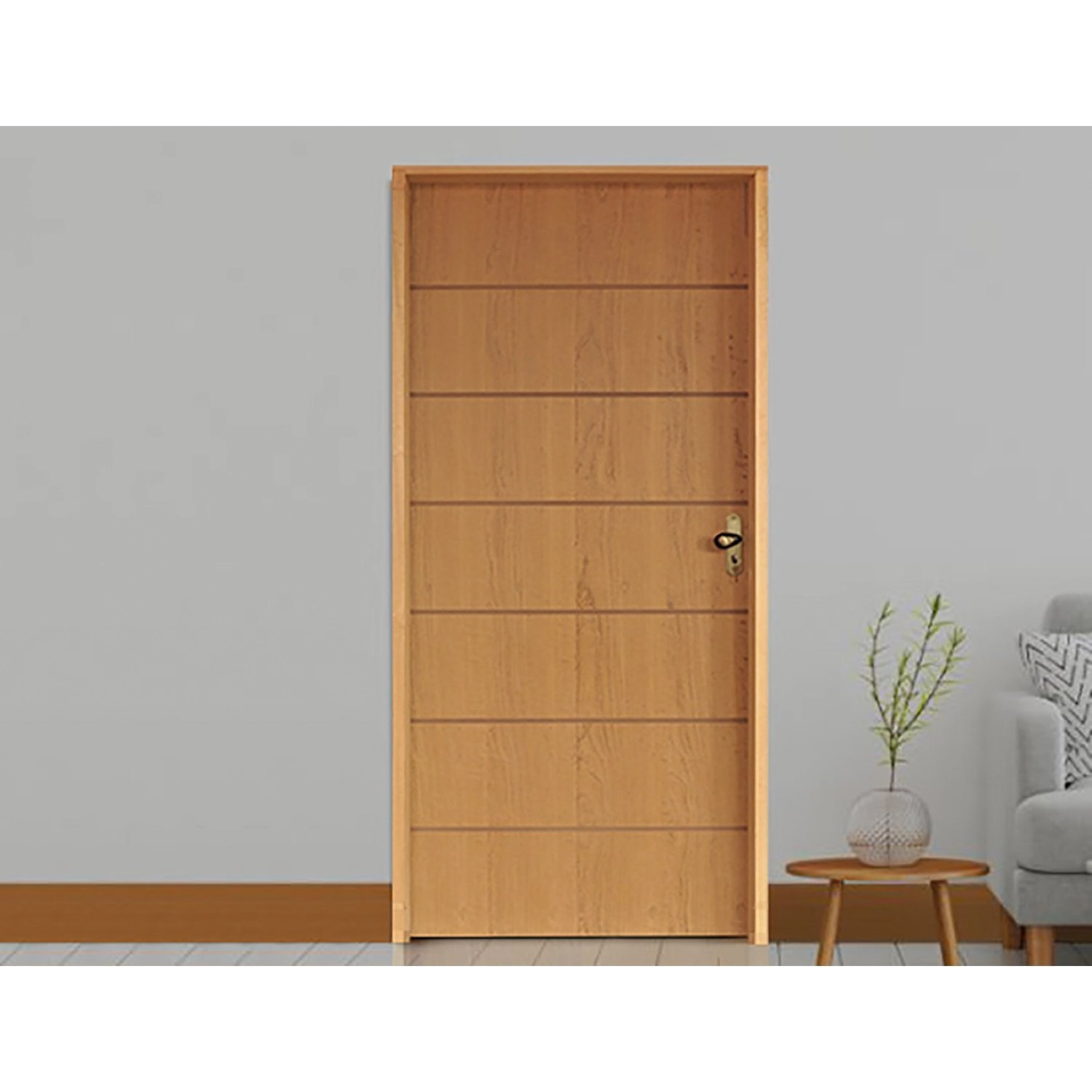 Kit Porta De Madeira 210x72cm Batente 11cm Fechadura Golf Belissima 2 Rodam  Imbuia