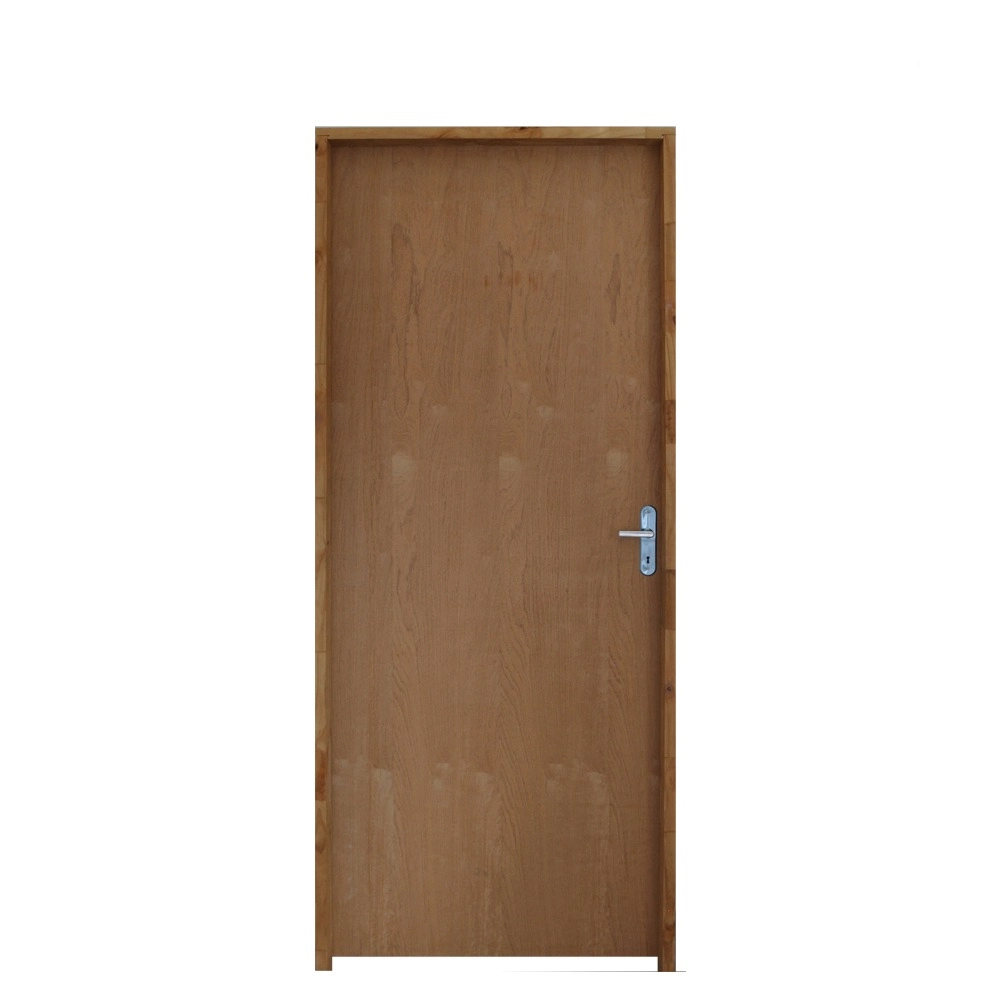Kit Porta Lisa De Madeira Padrão Imbuia 82 X 2.10 Batente Ecológico 11cm Fechadura Comum Lado Direito - Hale