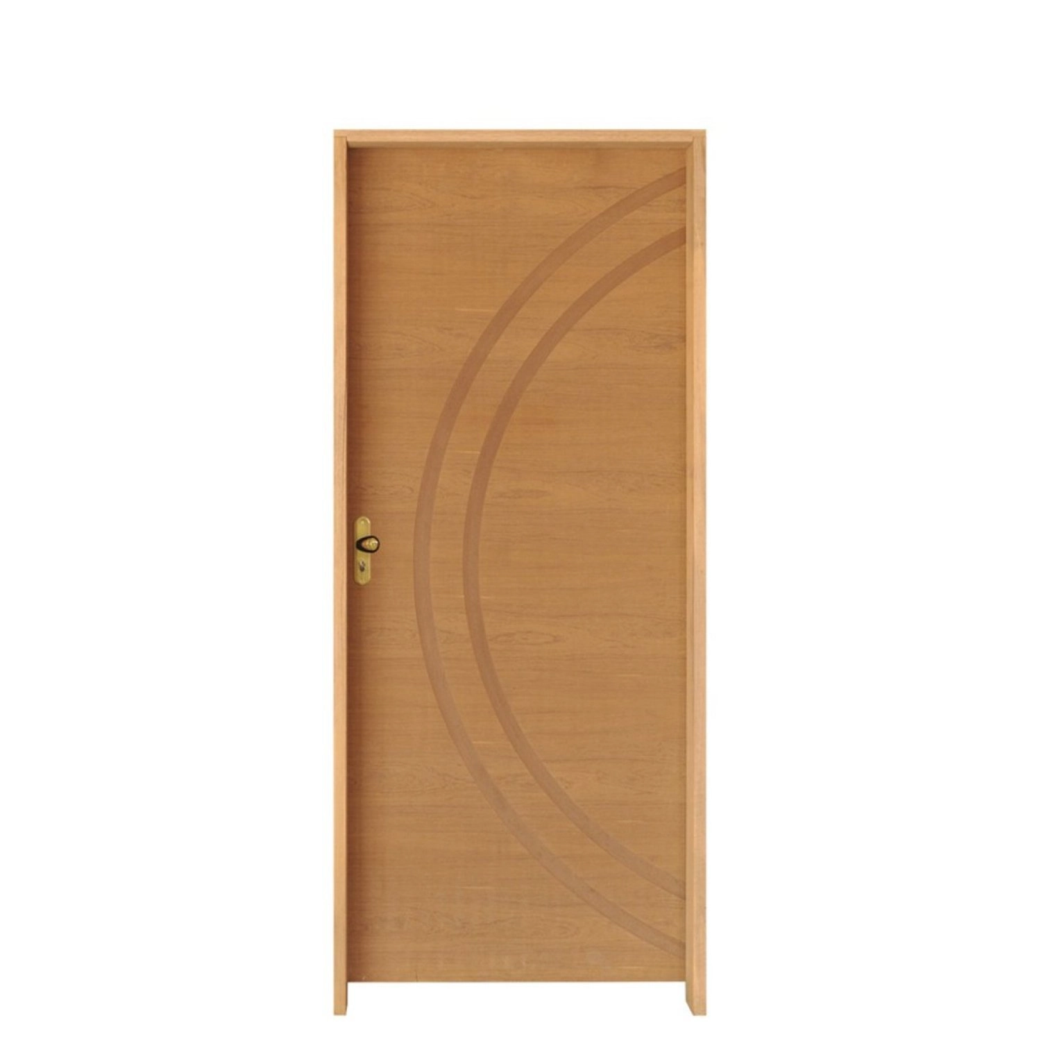 Kit Porta De Madeira 210x62cm Batente 11cm Fechadura Golf Concept 11 Rodam Abertura Direita Imbuia