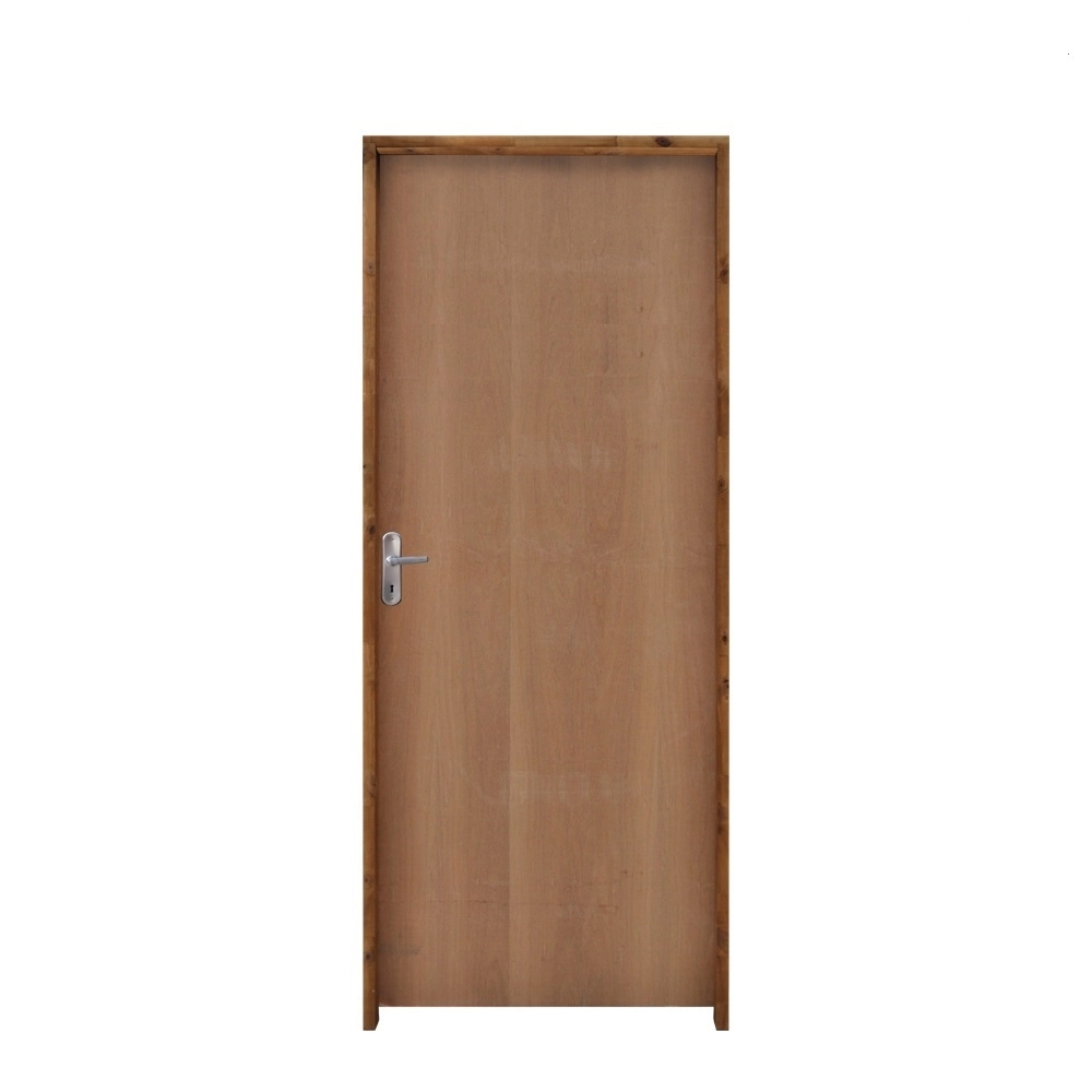 Kit Porta Lisa De Madeira Padrão Imbuia 92 X 2.10 Batente Ecológico 11cm Fechadura Comum Lado Esquerdo - Hale