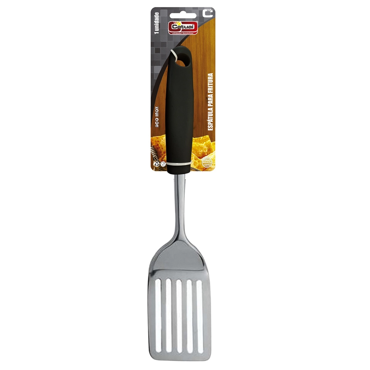Espatula Inox P/. Fritura Cabo Preto