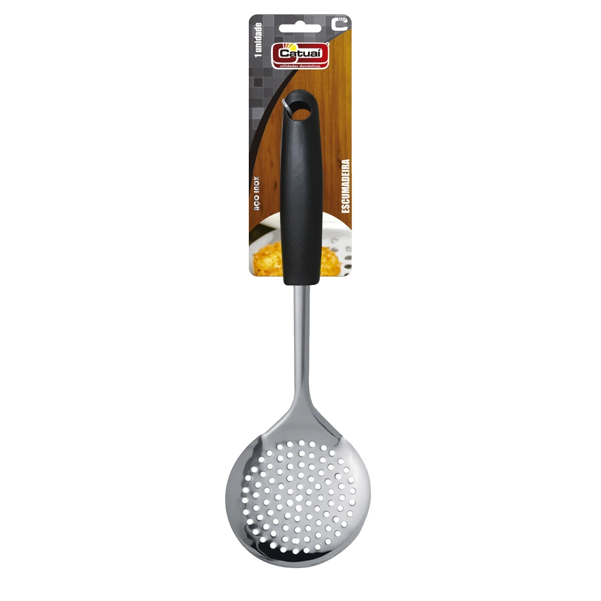 Escumadeira Inox 33cm Cabo Preto
