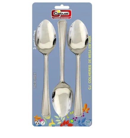 Conjunto Com 3 Colheres De Mesa Em Inox Catuai