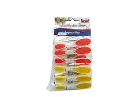 Prendedor De Roupa De Plastico/.emborrachado12pecas