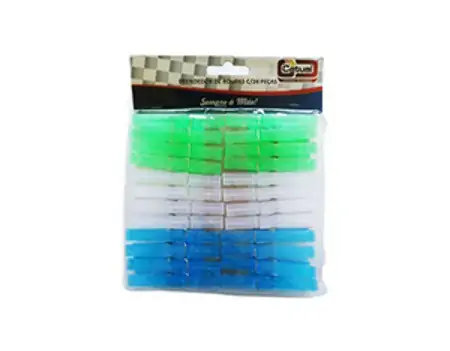 Prendedor De Roupa De Plastico 24pecas 8cm