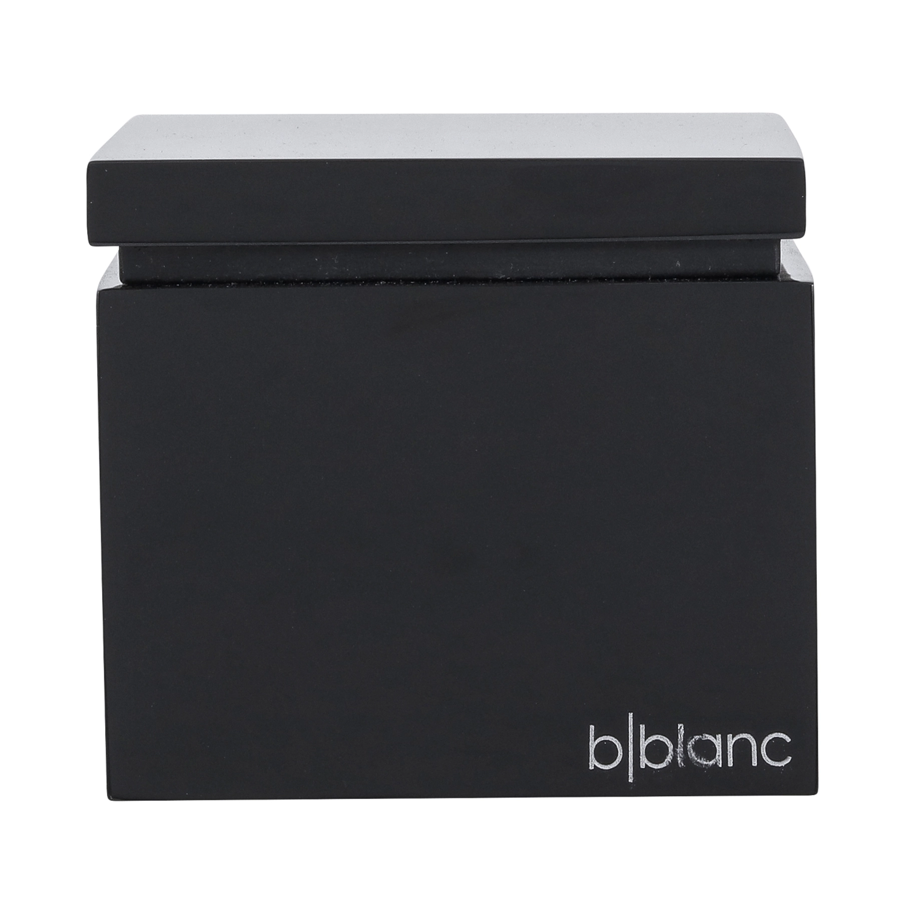 Porta Algodão Quadrado Resina Preta Top Bain Blanc