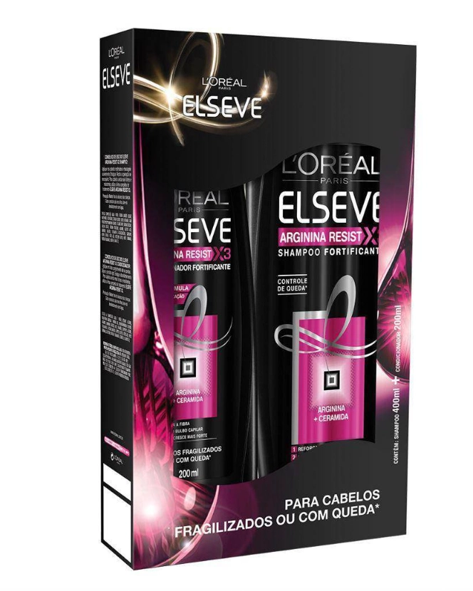 Kit Shampoo 400ml Condicionador 200ml Elseve Arginina Resist X3 Loreal Paris
