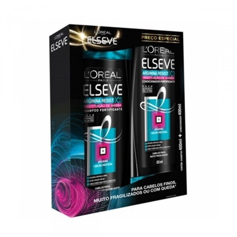 Kit Shampoo 400ml Condicionador 200ml Elseve Arginina Resist X3 Reposicao De Massa Loreal Paris