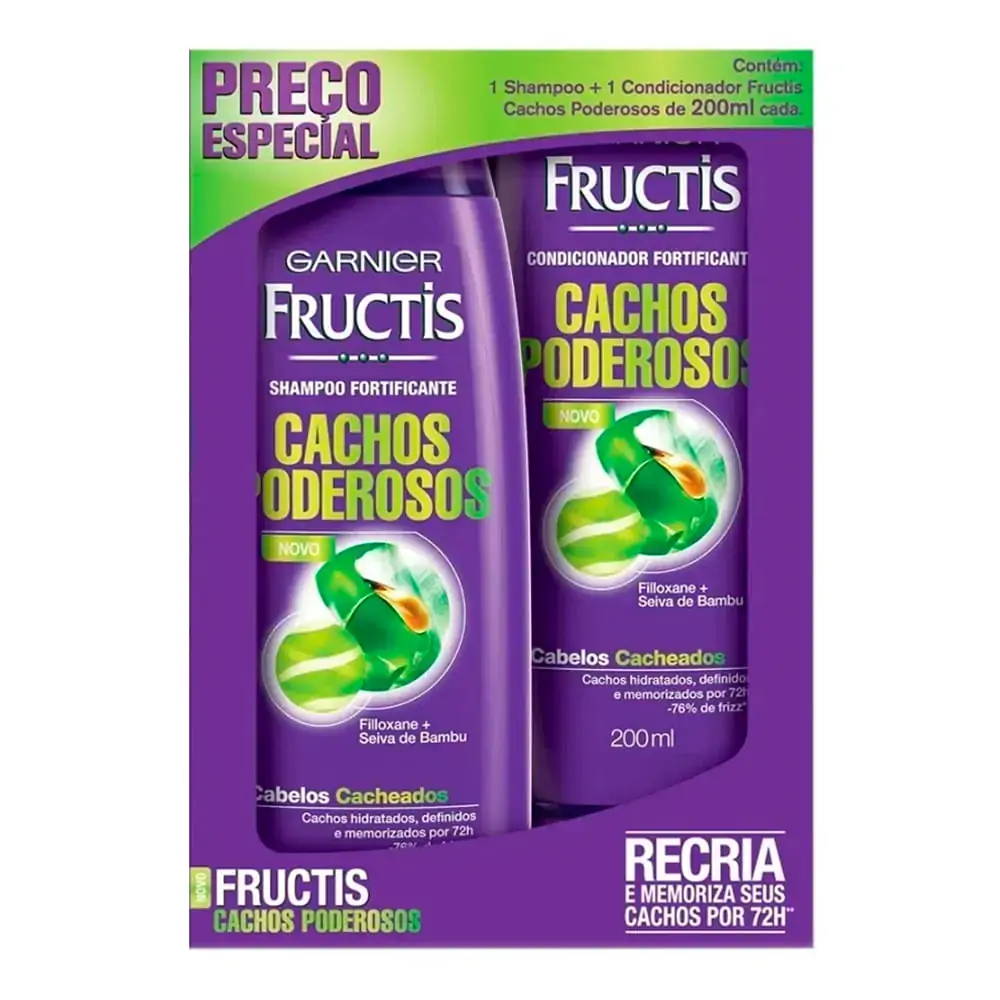 Kit Shampoo Fructis Condicionador Cachos Poderosos