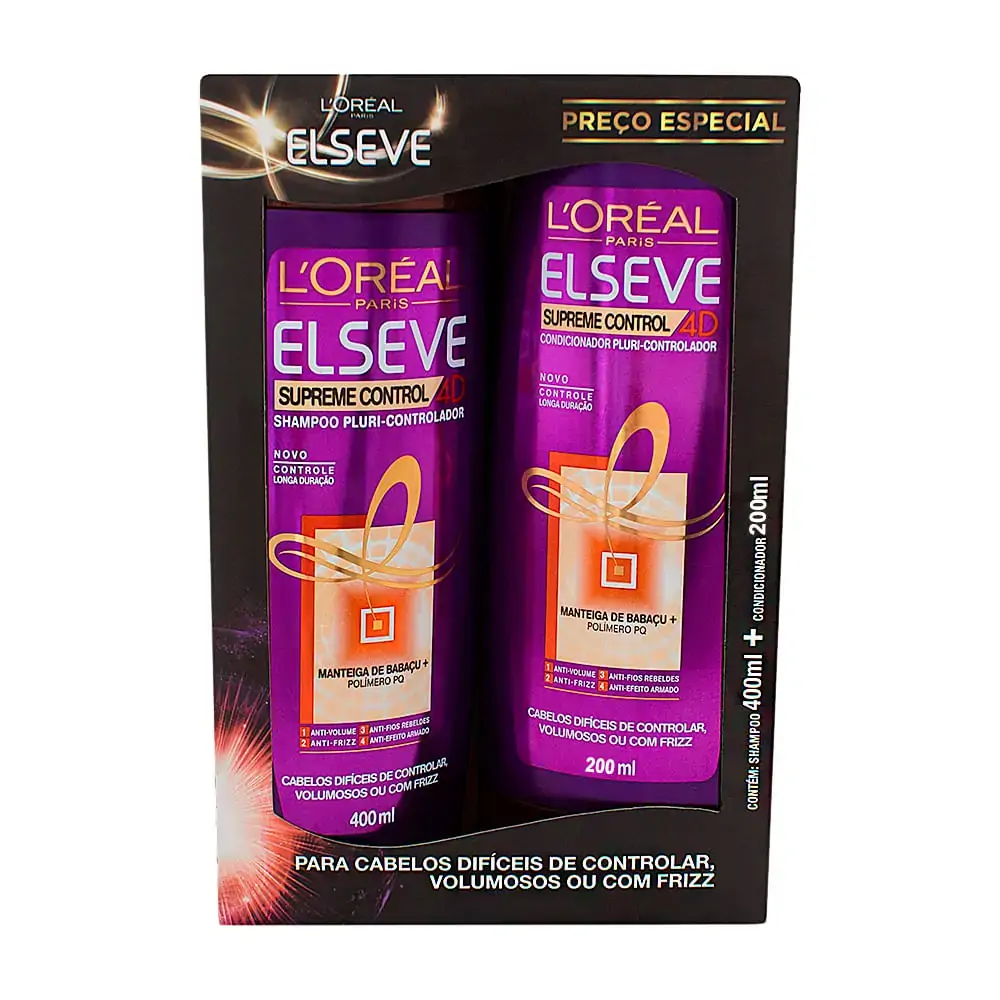 Kit Shampoo E Condicionador Supreme Control Loreal 400ml Elseve