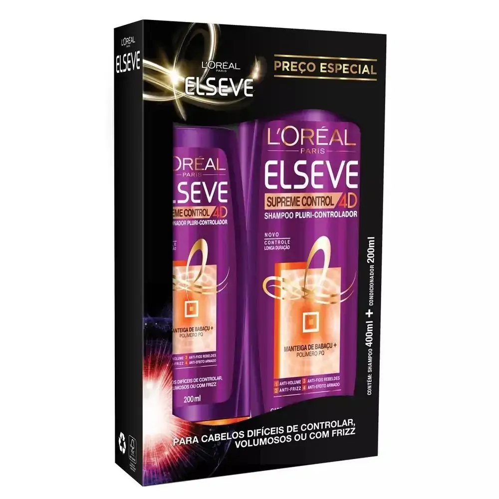 Kit Elseve Sh400ml/cond 200ml Cont 4d