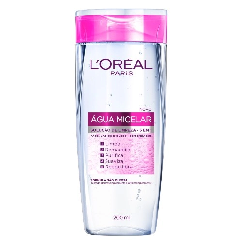 água Micelar Solução De Limpeza Loréal Paris Frasco 200ml