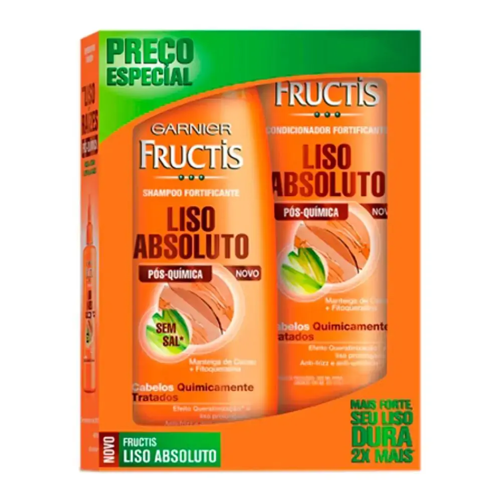 Kit Fructis Condicionador Shampoo /200 Ml Liso Absolu
