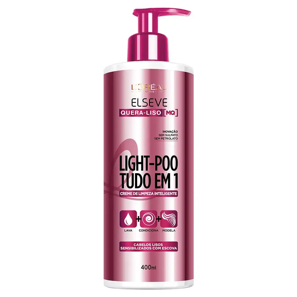 Shampoo Uso Diário Light Poo Quera Liso 278g Elséve