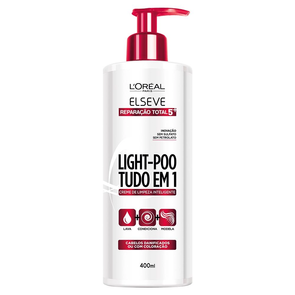 Shampoo Uso Diário Light Poo Reparação Total 278g Elséve