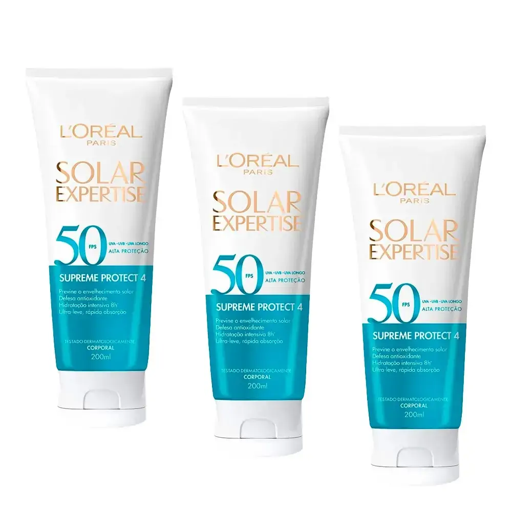 Protetor Solar Corporal Supreme Protect 4 Fps 50 Loréal Paris Solar Expertise Bisnaga 200ml