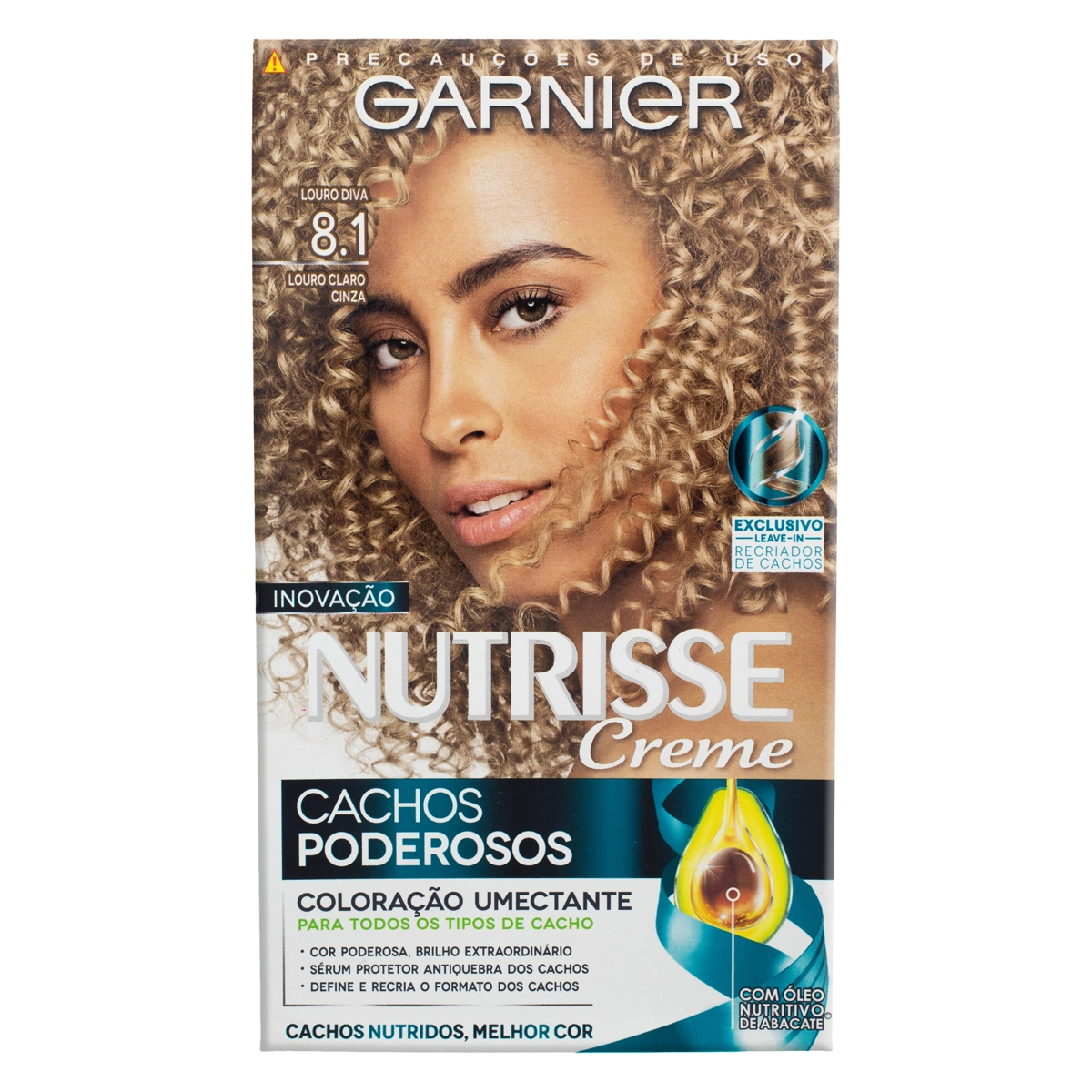 Kit Coloração Umectante Creme 8.1 Louro Diva Garnier Nutrisse Cachos Poderosos