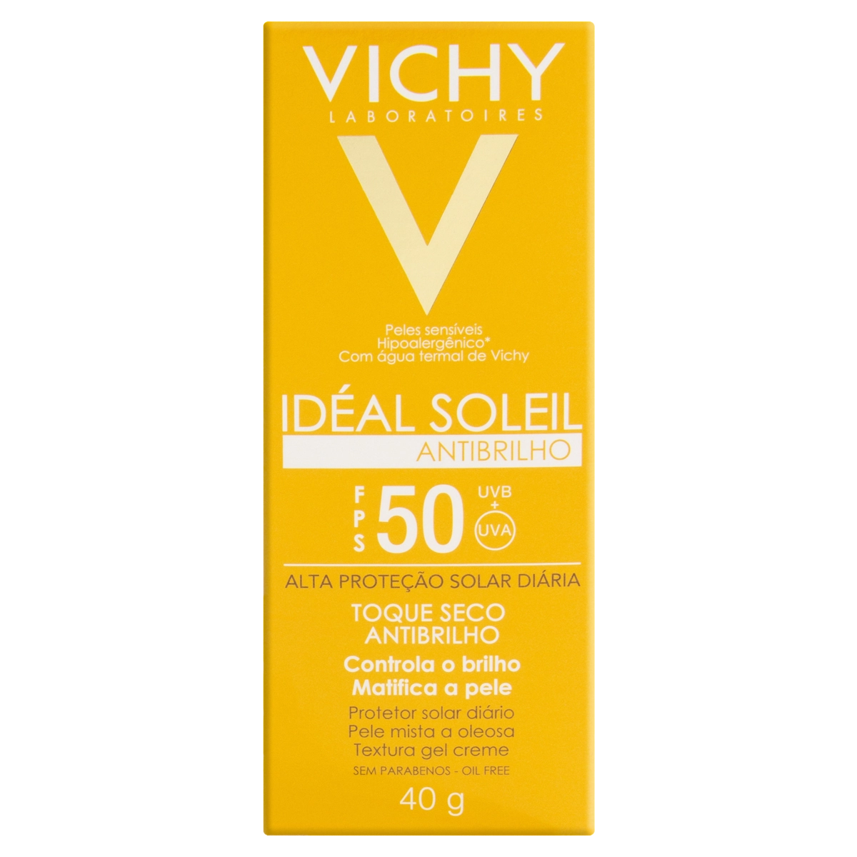 Protetor Solar Antibrilho Fps 50 Vichy Idéal Soleil Caixa 40g
