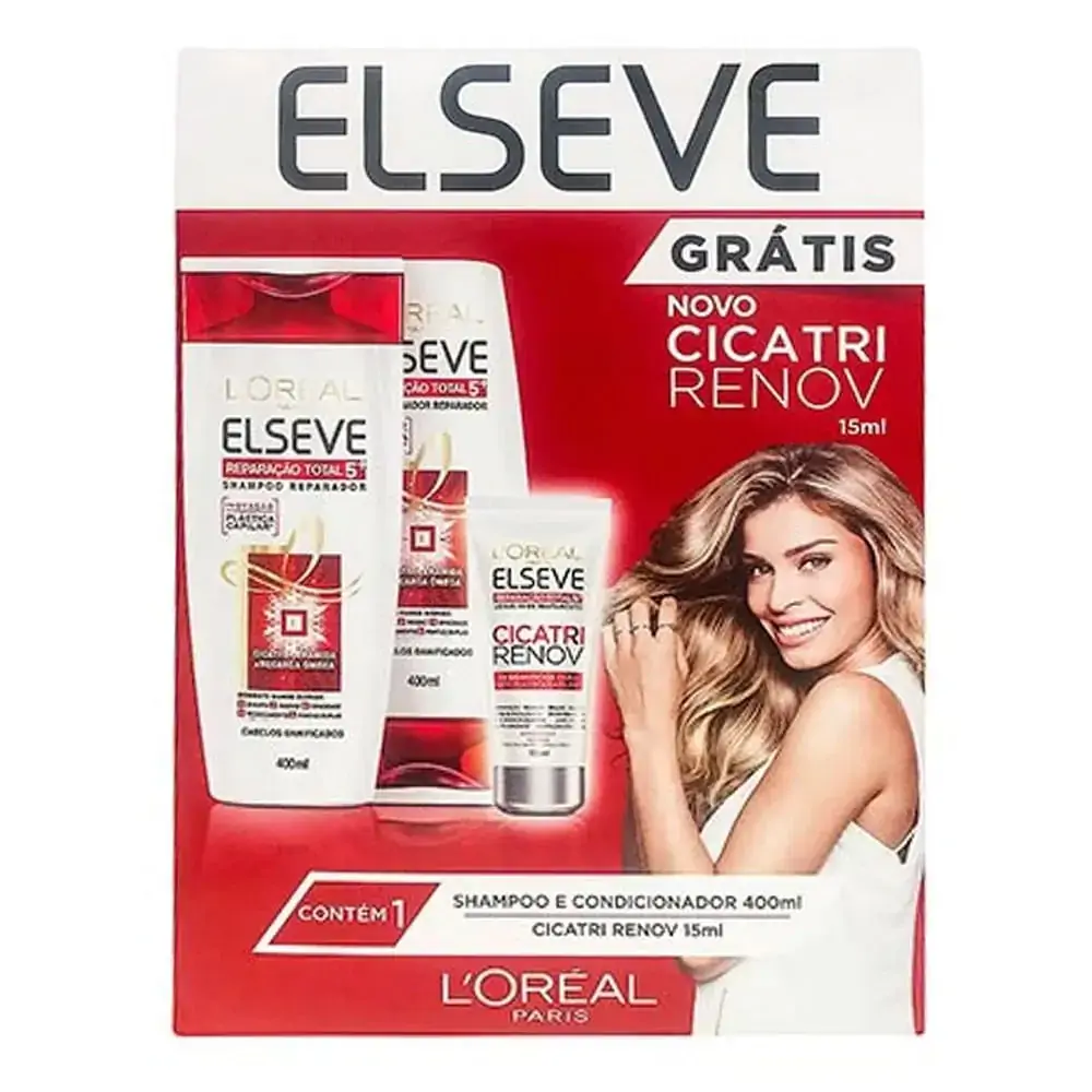 Promocional Loreal Elseve Plástica Capilar Sh Cond Grátis Cicatri Renov 400ml 400ml 15ml