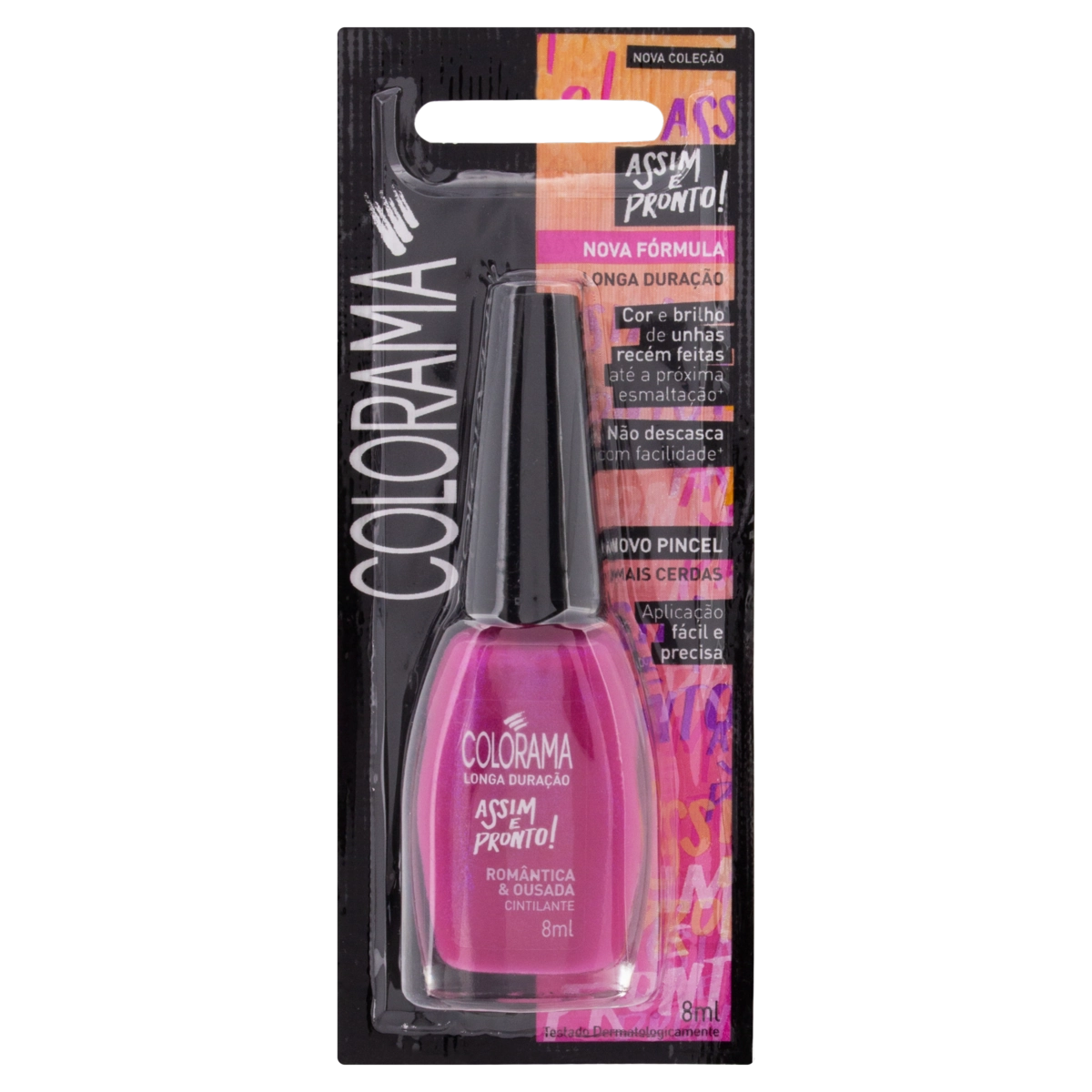 Esmalte Cintilante Romântica Ousada Colorama Assim E Pronto Blister 8ml