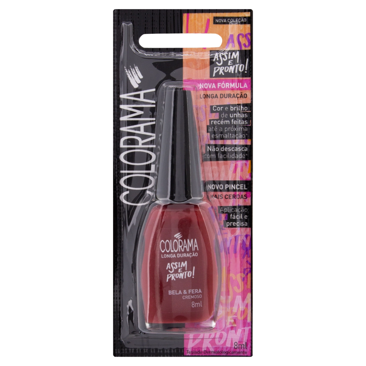 Esmalte Cremoso Bela Fera Colorama Assim E Pronto Blister 8ml