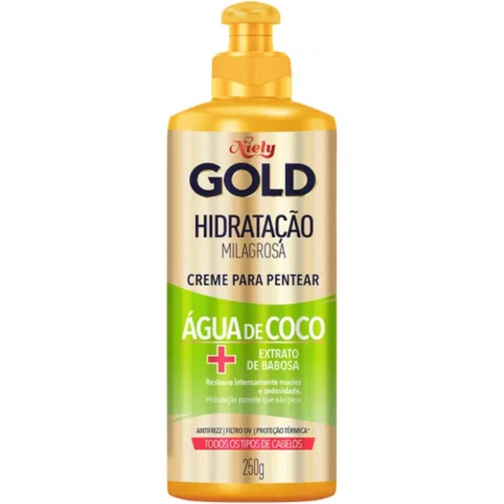 Cr P/ Pentear 280g Niely Gold Hidat Agua De Coco