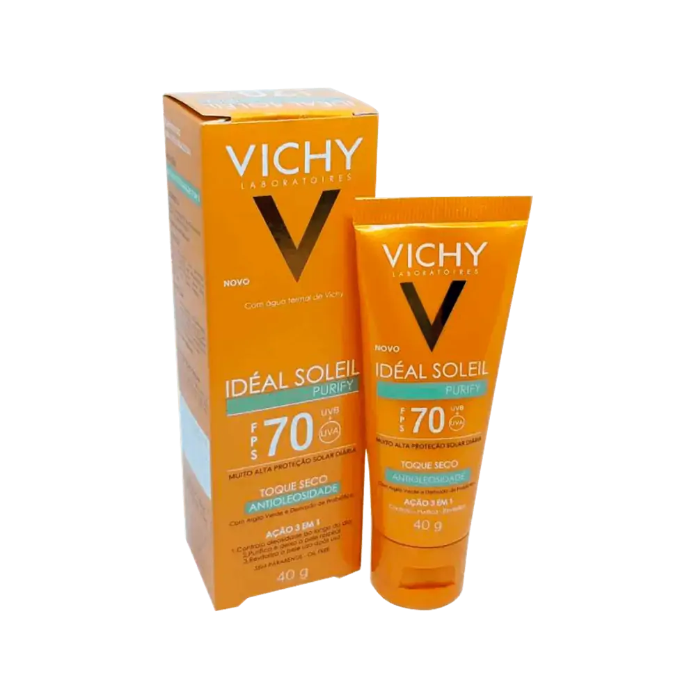 Protetor Solar Vichy - Idéal Soleil Purify FPS 70 - 40g