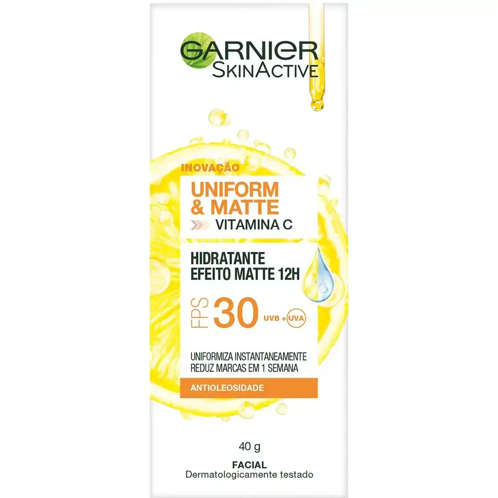 Hidratante Antioleosidade Efeito Matte Facial Fps 30 Garnier Skinactive Uniform Matte Caixa 40g