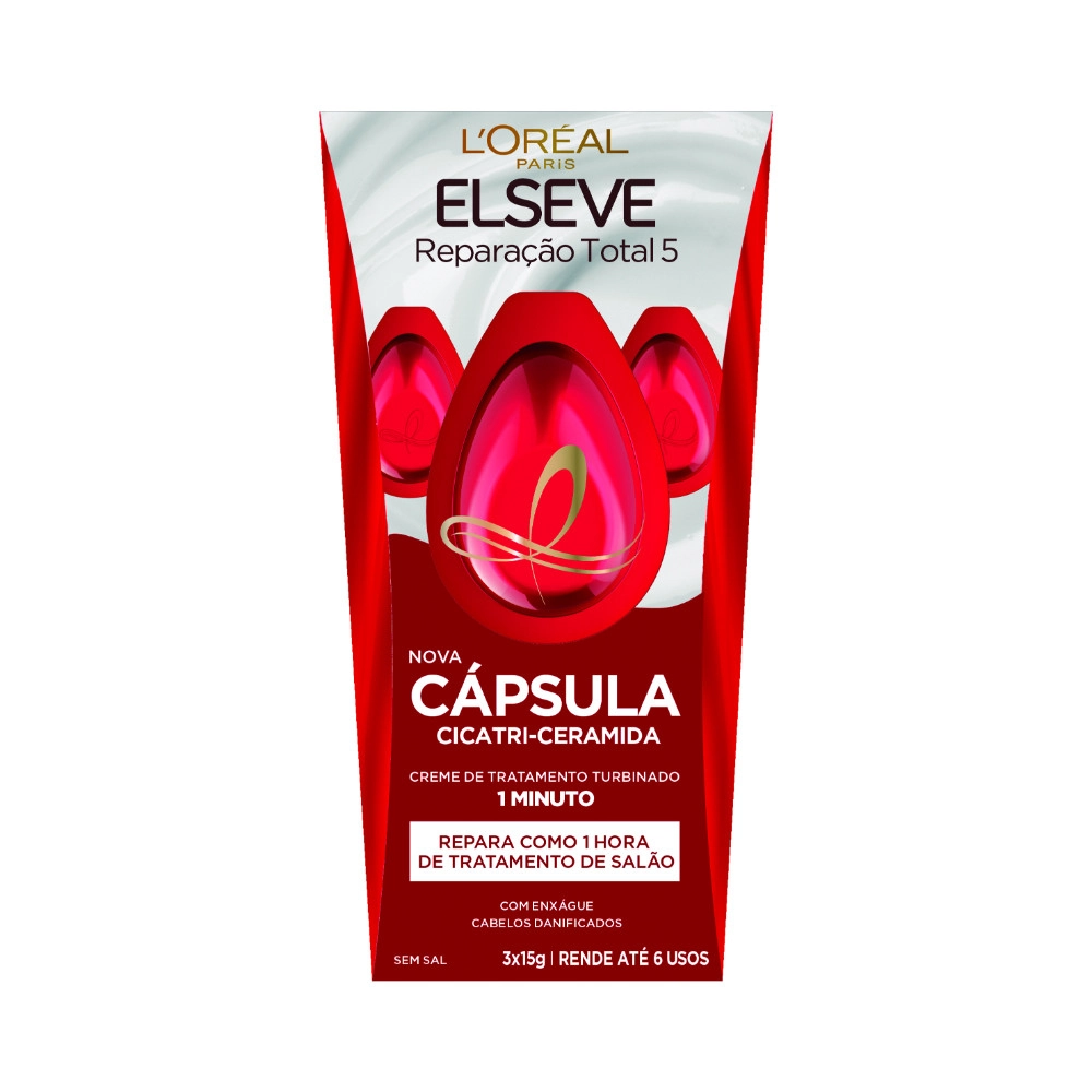 Cápsula de Tratamento L'Oréal Paris Elseve Reparação Total 5 15g