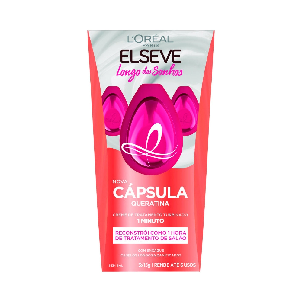 Cápsula De Tratamento Capilar Loréal Paris Elseve Longo Dos Sonhos Caixa 3 Unidades 15g Cada
