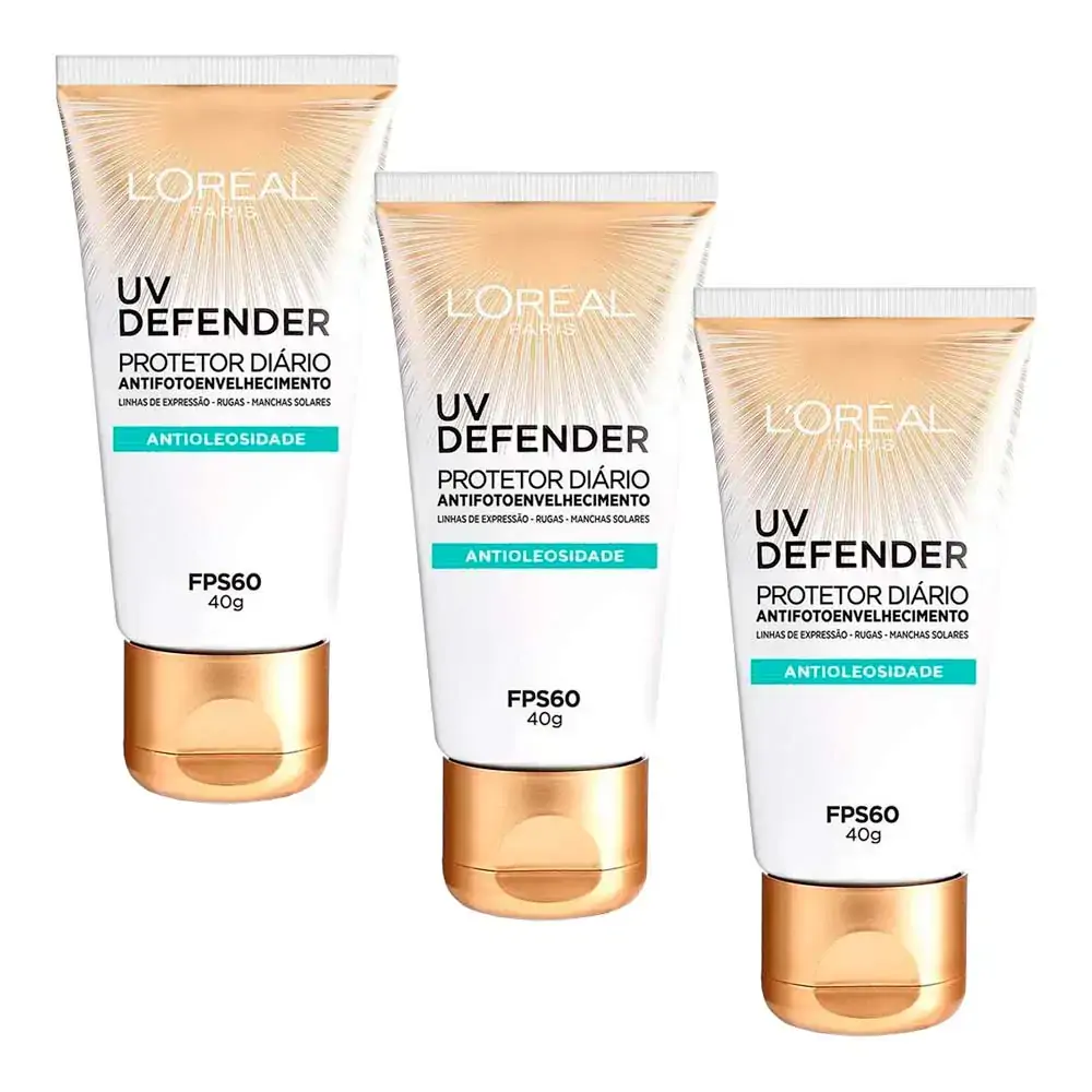 Protetor Solar Facial L´Oréal UV Defender Antioleosidade FPS60 40g
