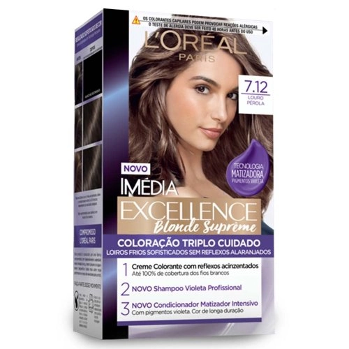Tinta Imedia Excellence Blonde Supreme 7.12 Louro Perola Loreal