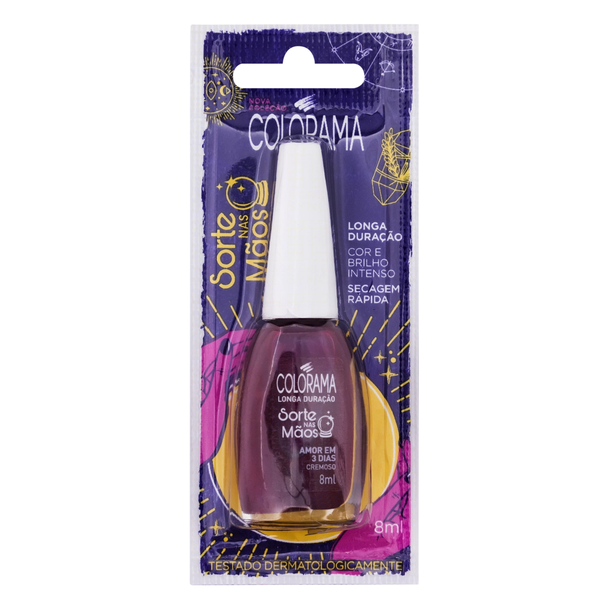 Esmalte Cremoso Amor Em 3 Dias Colorama Sorte Nas Mãos Blister 8ml
